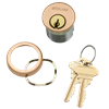 Schlage 30-001 1357 118 626 1-1/8" Mortise Cylinder with 2 Keys, Keyed Different, L-Cam, 6-Pin, S123 Keyway, Satin Chrome