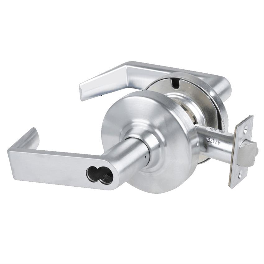 detail image for Schlage ALX53B RHO 626 Grade 2 Entrance Function Cylindrical Lock with Field Selectable Vandlgard, Rhodes Lever, SFIC Less Core, Satin Chrome Finish, Non-Handed