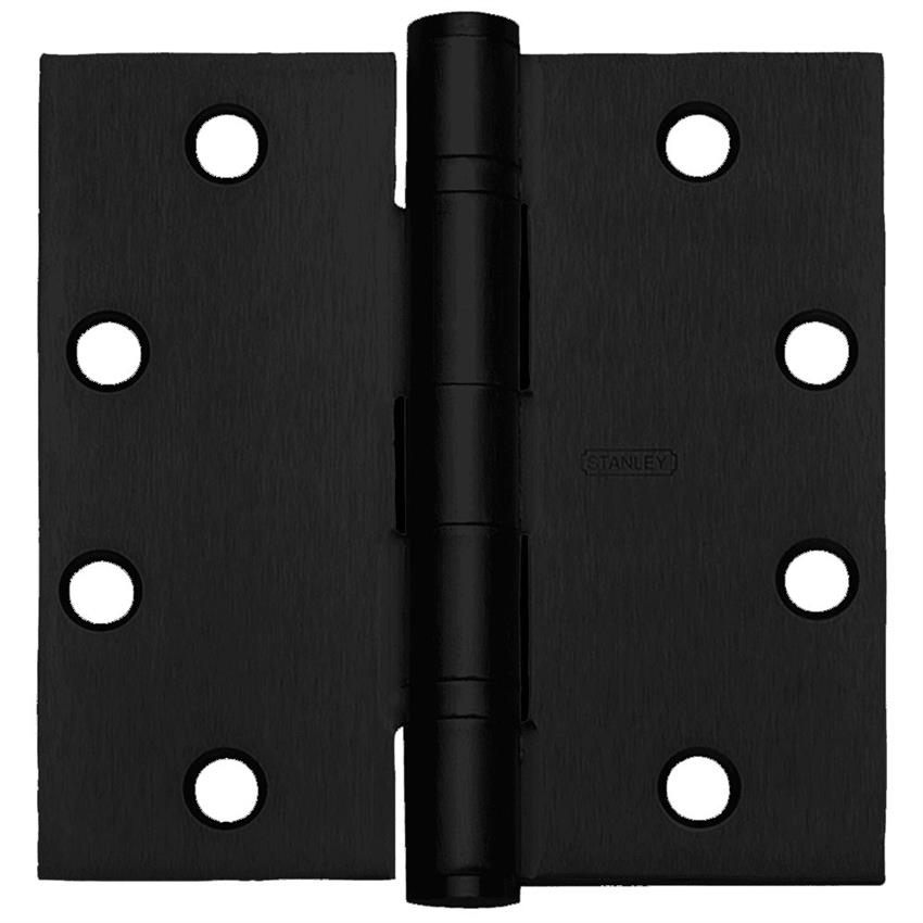 detail image for Stanley FBB179 4x3.5 1D Full Mortise Standard Weight Ball Bearing Steel Base Hinge, 4" x 3-1/2", Black Painted Finish