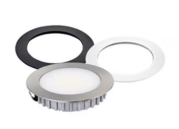 Tresco Lighting RSOPDM12R30KNBW 12V 3W OptiPockit Warm White LED Puck Light with BK/NI/WH Trim Ring