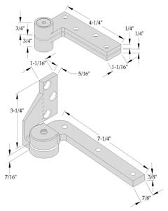 ABH 0117.25-RH S1 Jamb Mount 3/4" Offset Pivot Set, Right Handed, Painted Aluminum