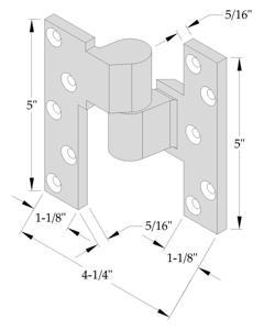 ABH 019-RH US32D 3/4" Offset Intermediate Pivot, Right Handed, Satin Stainless Steel