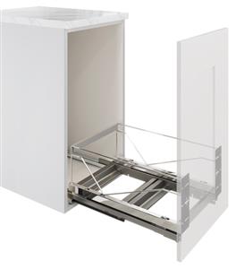 Hafele 502.57.241 Waste Bin Pull-Out, Kesseböhmer, Double, Bottom Mount, 2 x 52 qt Capacity, Steel Frame, Plastic Bin,1 Set