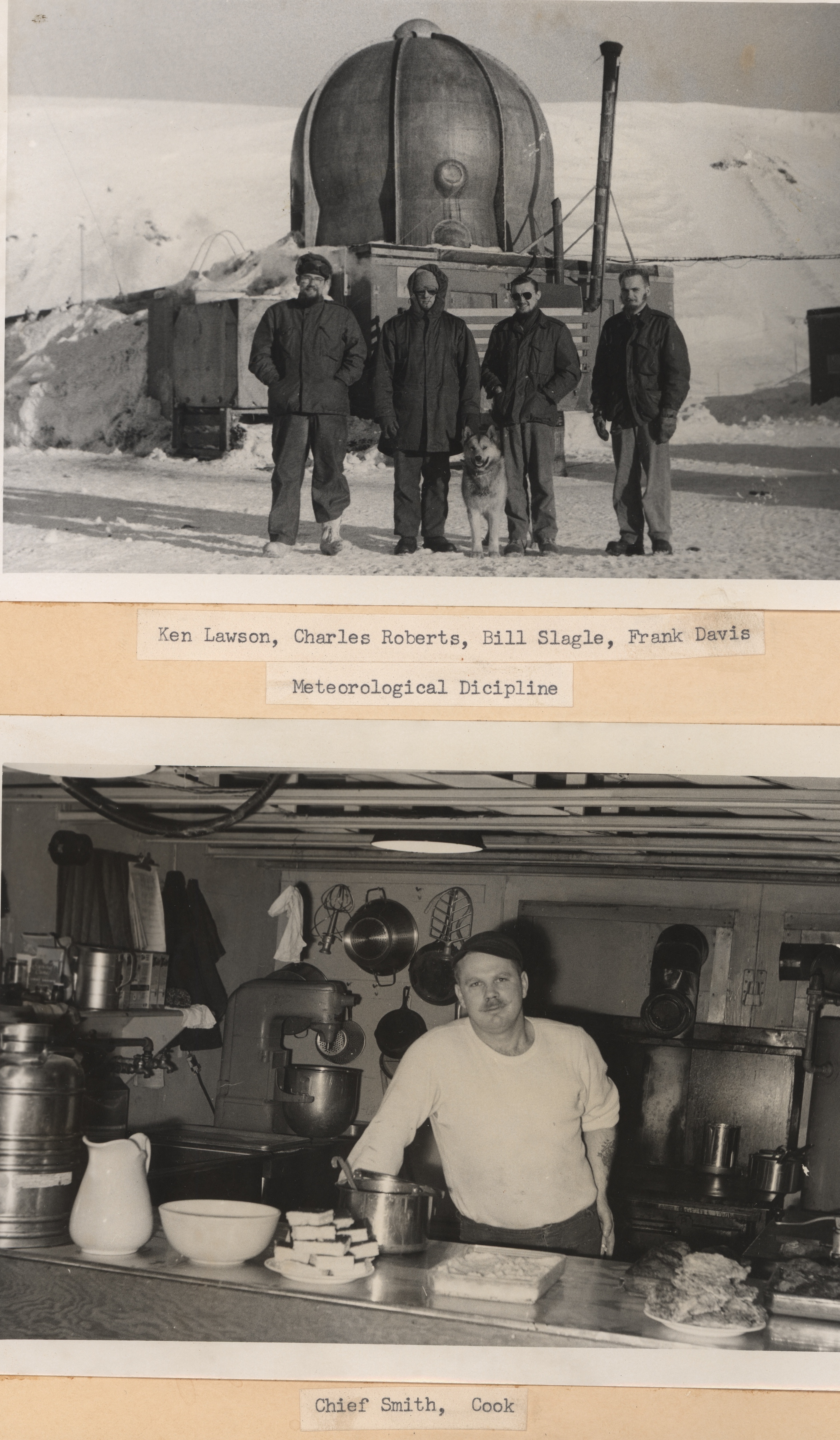 Ken Lawson, Charles Roberts, Bill Slagle, and Frank Davis lined up in front ofupper air facility