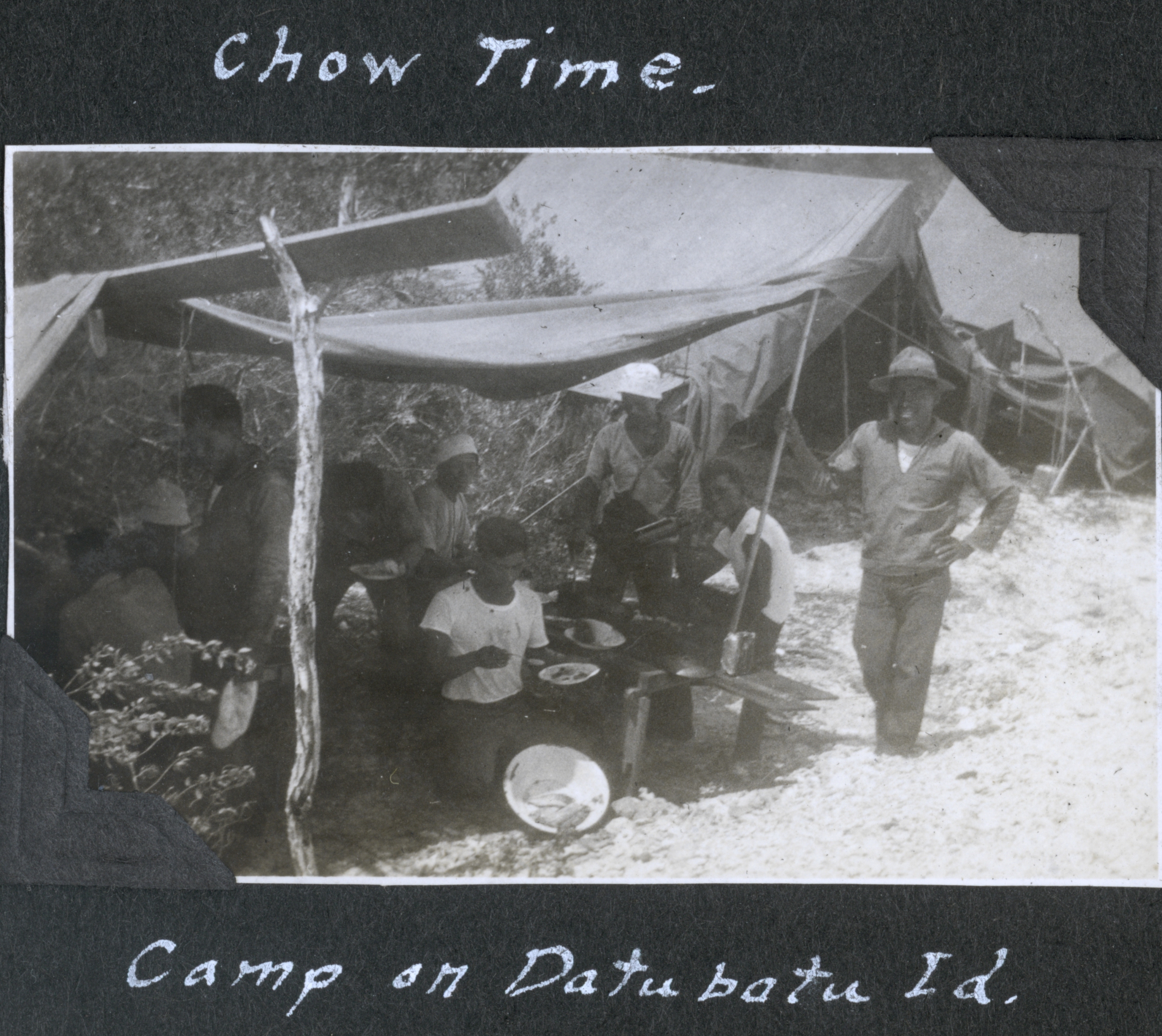 Chow time at the camp on Datubatu Island