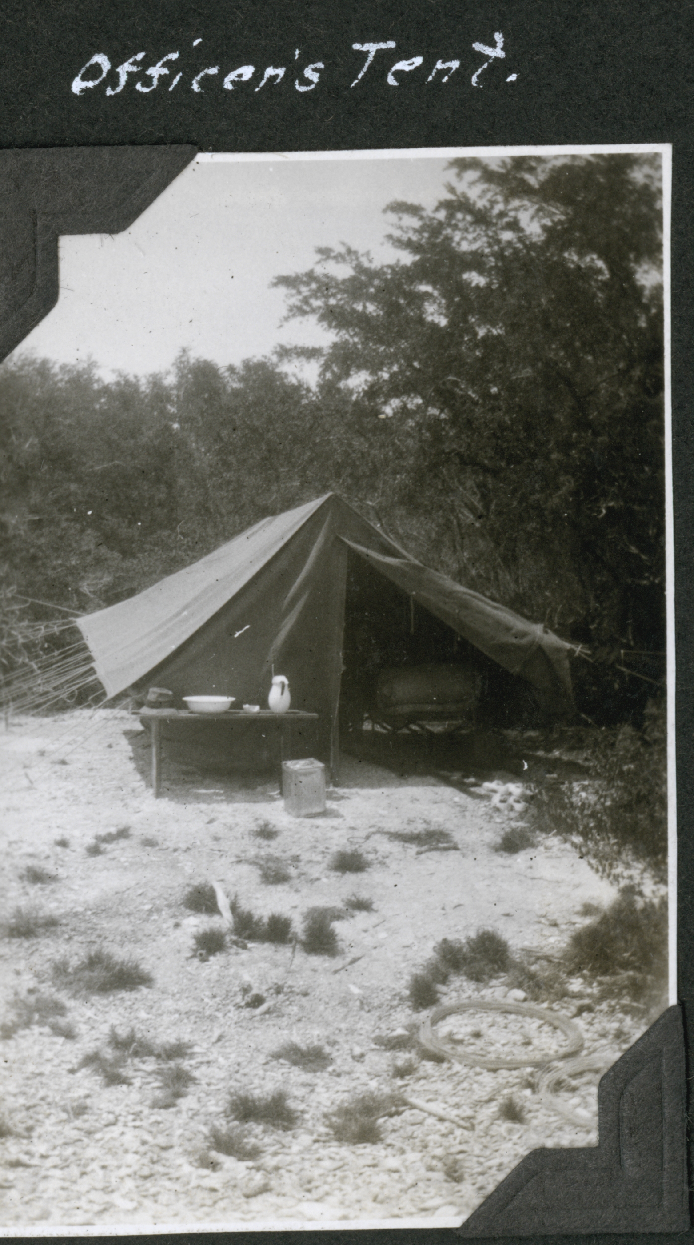 An officer's tent at Station Usada