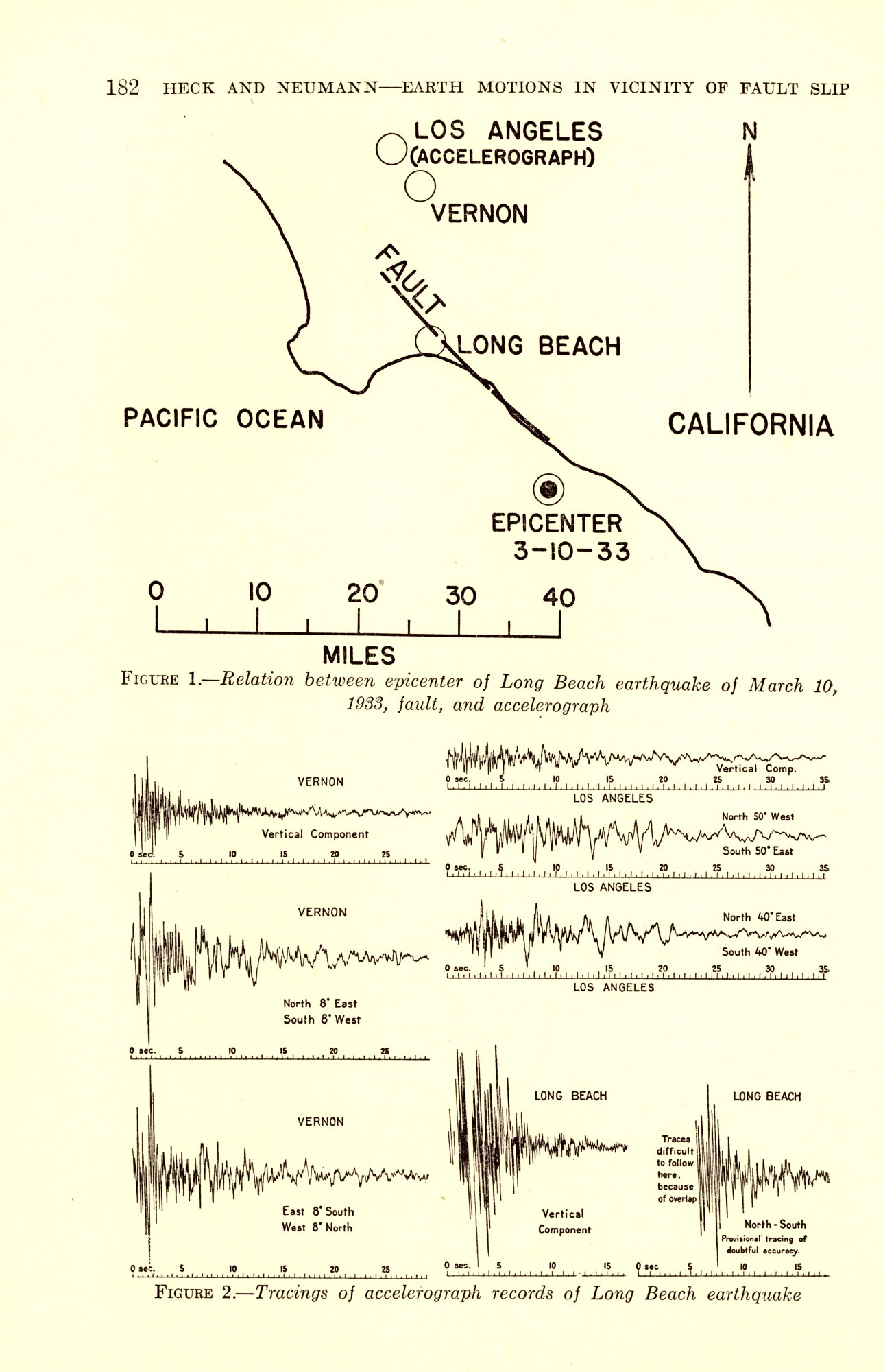 Tracings of accelerograph records of Long Beach earthquake of March 10, 1933