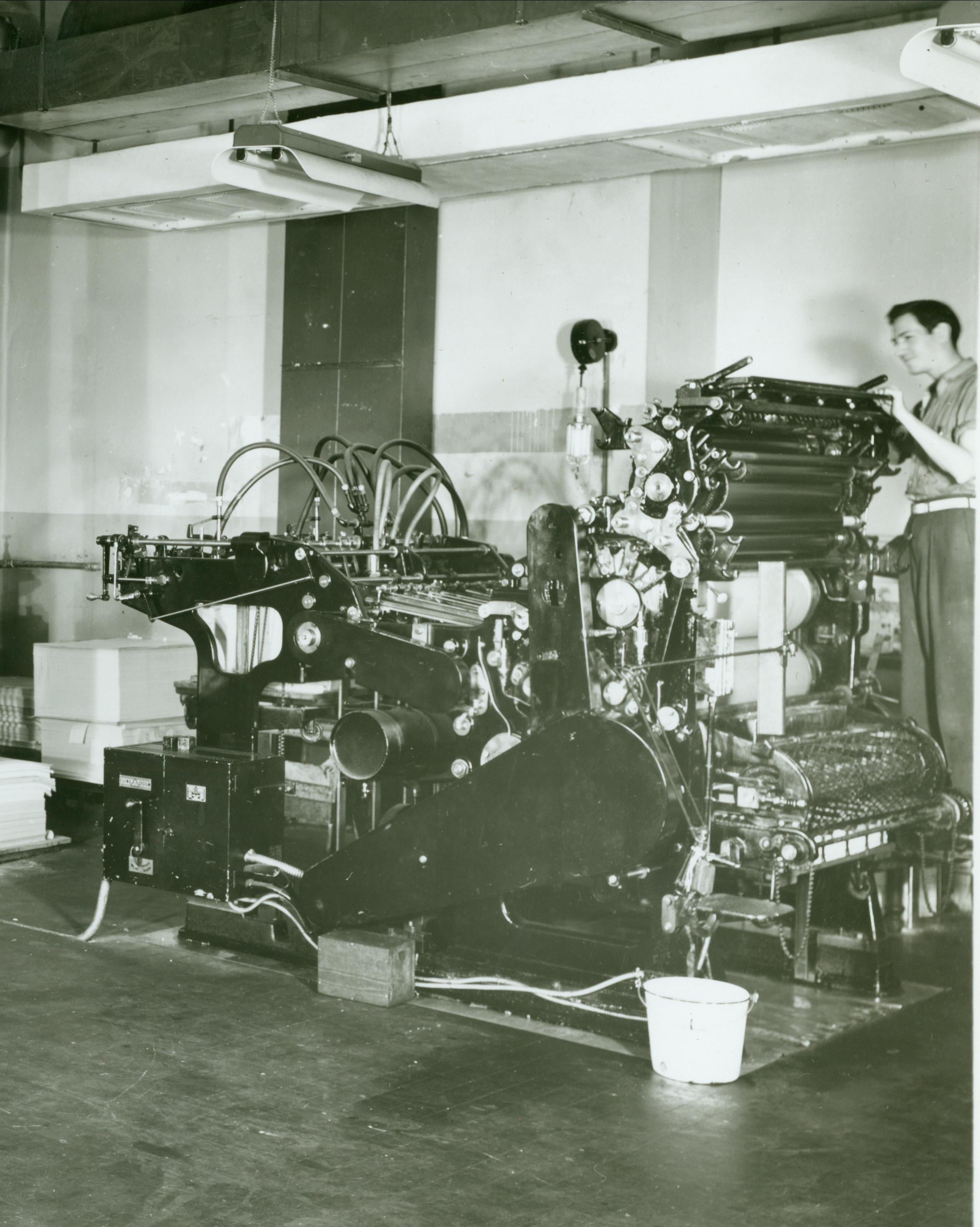 A Harris press in the reproduction plant of the Coast and Geodetic Surveyin the basement of the Department of Commerce Building