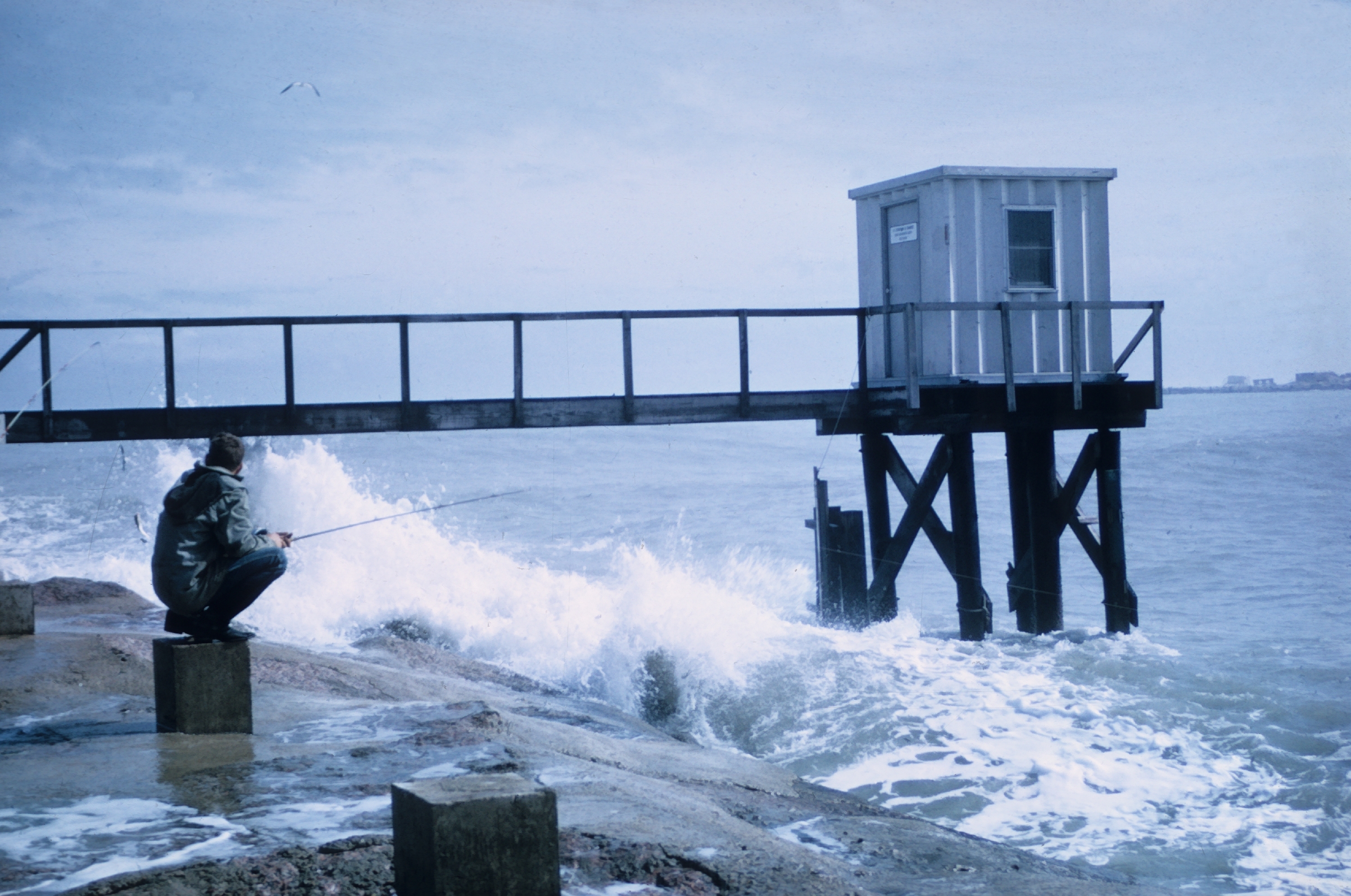 Multiple use - fishing next to a Coast and Geodetic Survey tide gauge house