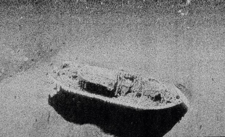 Side scan sonar image of USS MONITOR