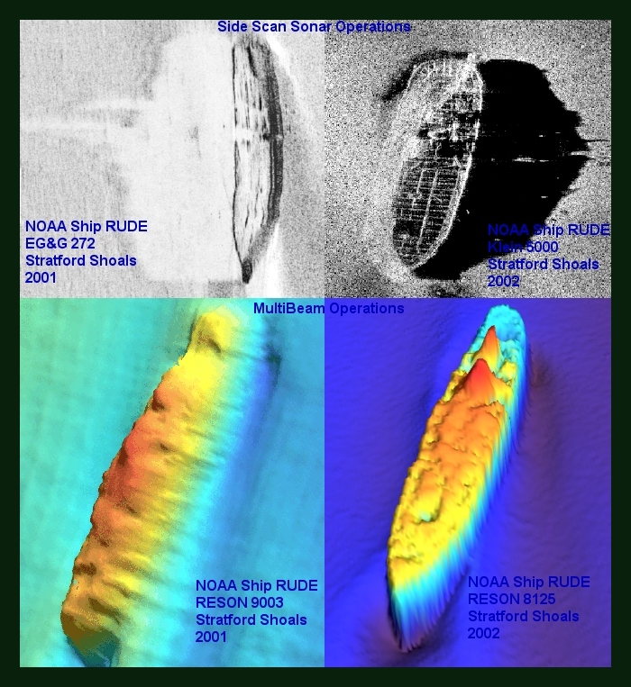 Comparison of older Side Scan and multi-beam systems on ship wreck