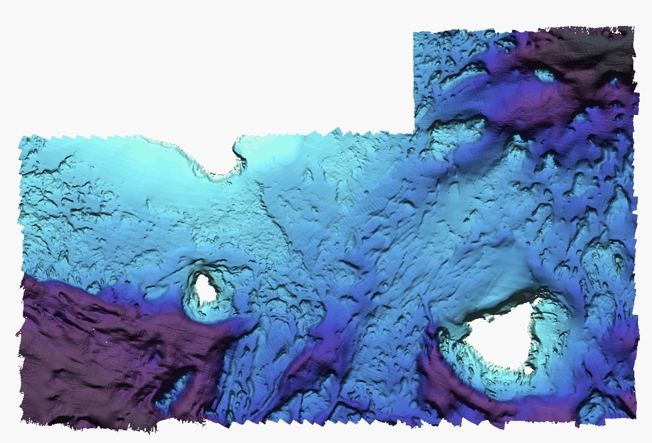 Multi-beam sonar image of seafloor along the central Alaska coast