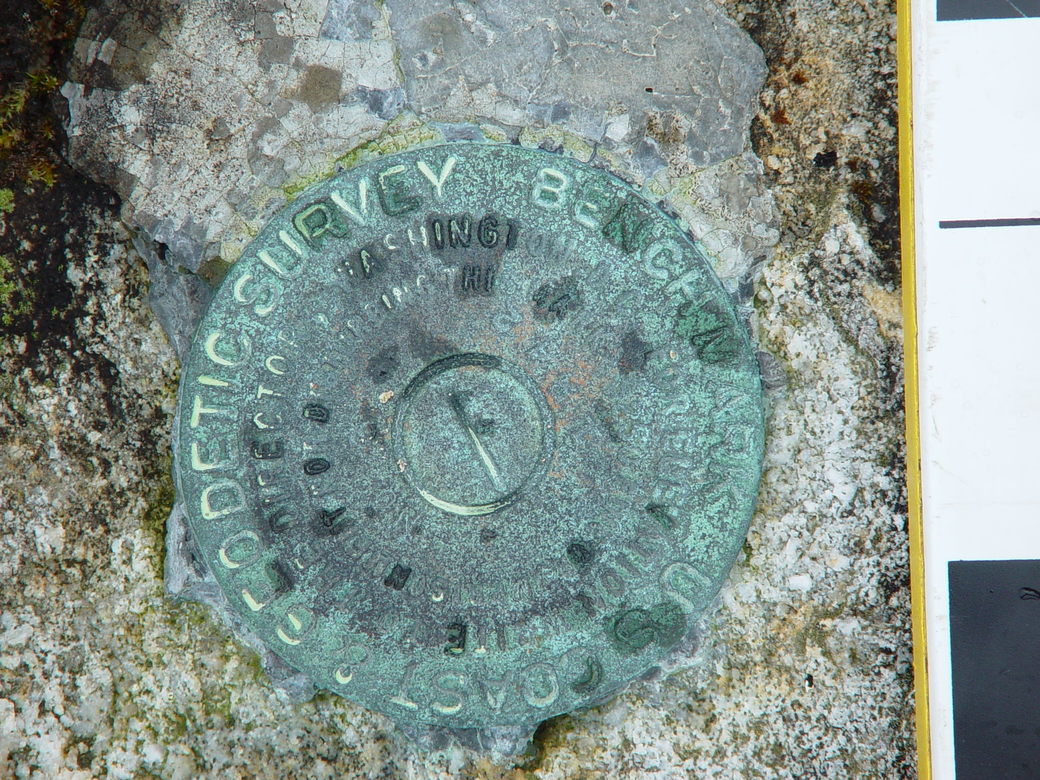 A Coast and Geodetic Survey benchmark used to determine elevations