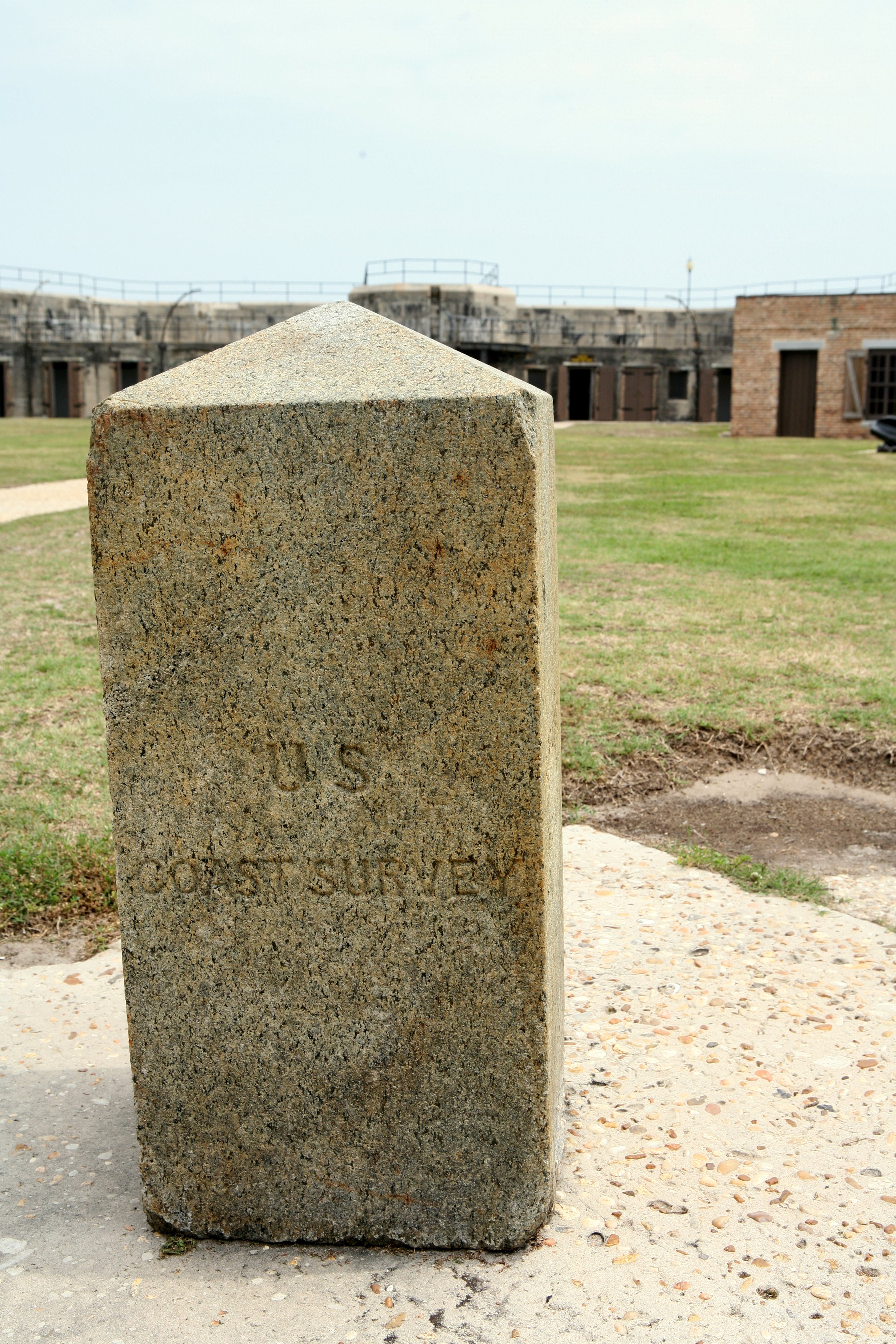 Granite obelisk used to designate one of the end points of the baseline measured by Alexander Dallas Bache on Dauphin Island in 1847