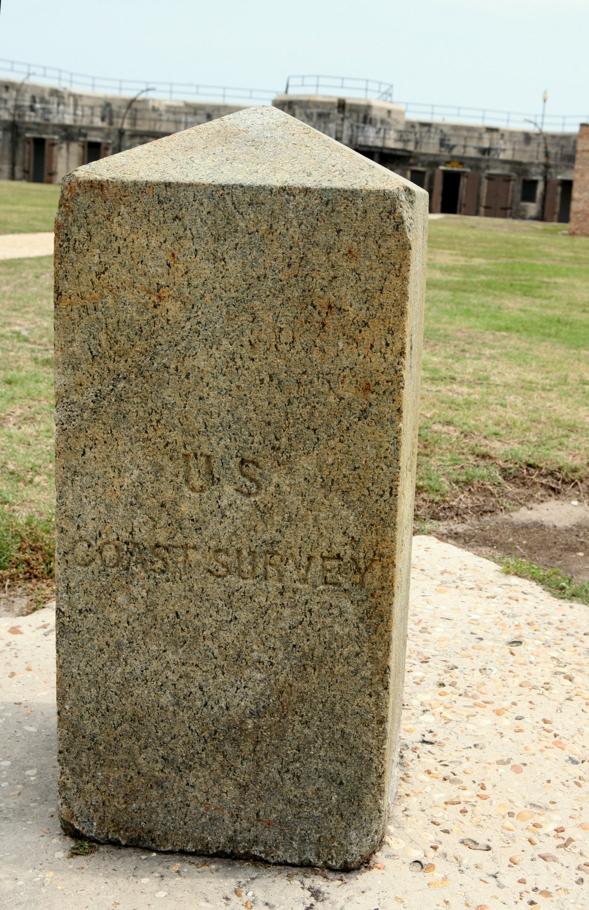 Granite obelisk used to designate one of the end points of the baseline measured by Alexander Dallas Bache on Dauphin Island in 1847