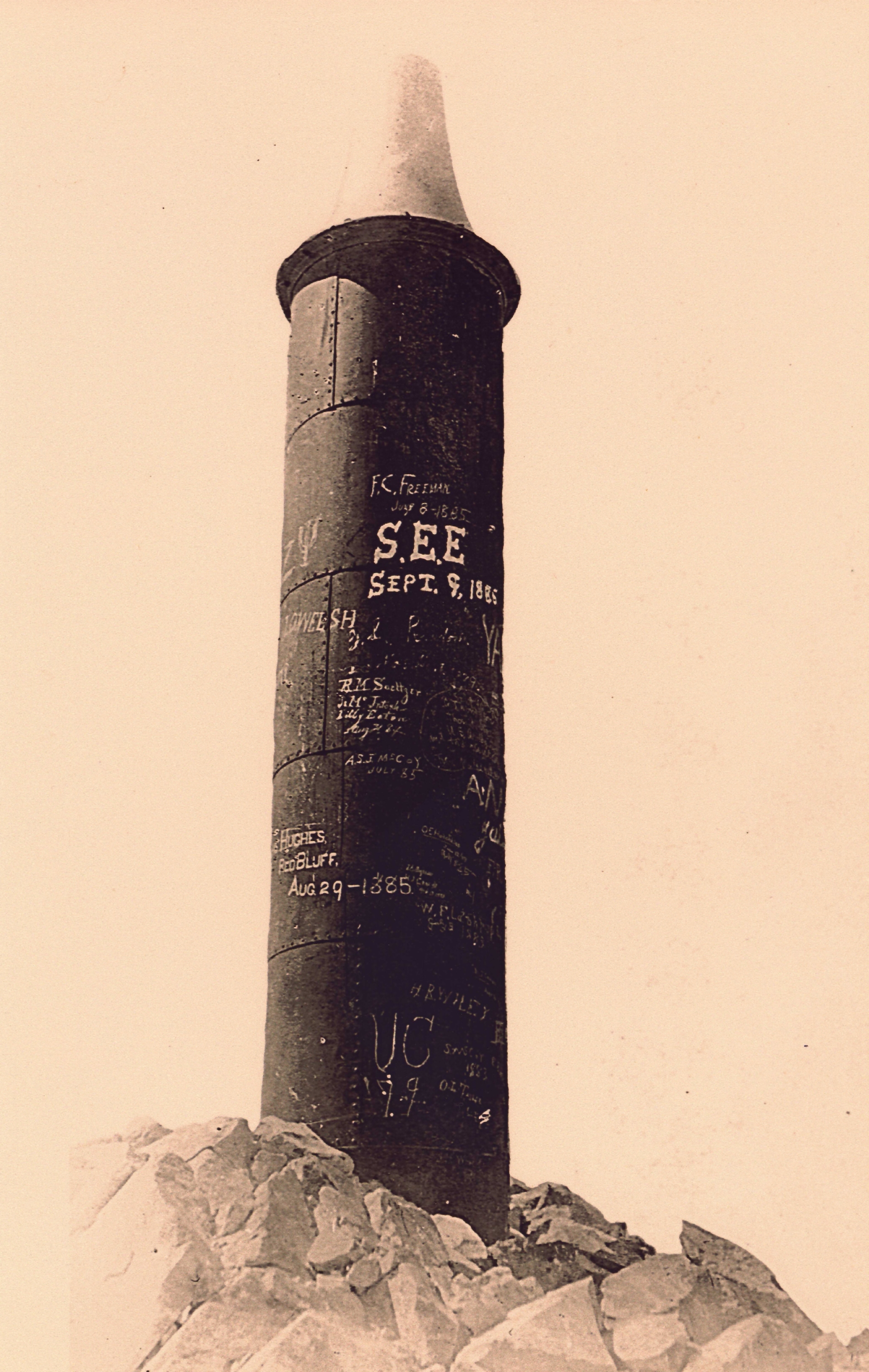 The Coast and Geodetic Survey signal placed on the top of Mount Shasta in1879