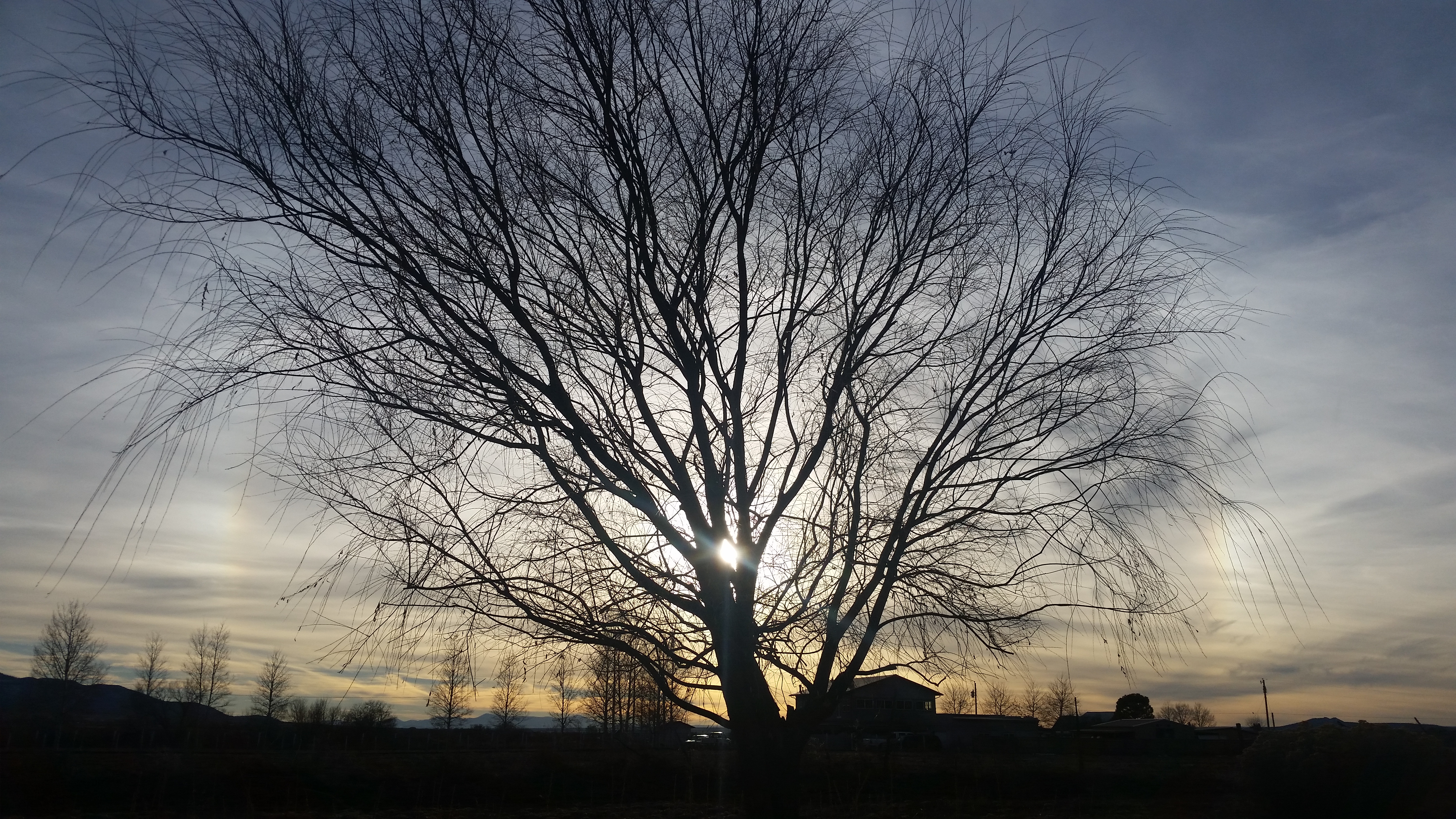 Taos sunset sun dogs seen near Baca Park