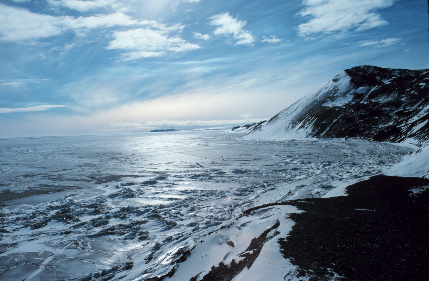 Fast ice (attached to land) in McMurdo Sound