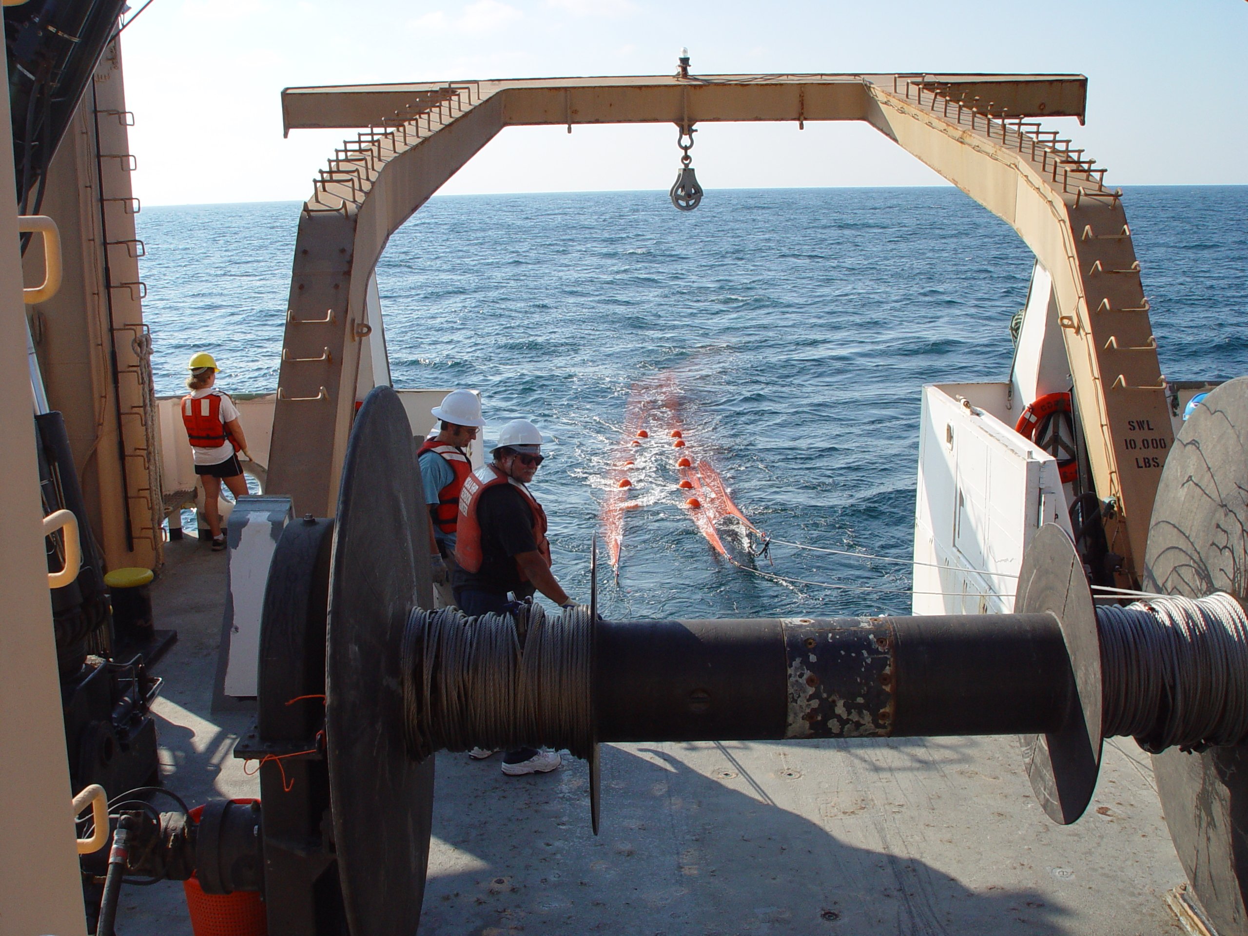 Trawling operations being conducted on the NOAA Ship GORDON GUNTER