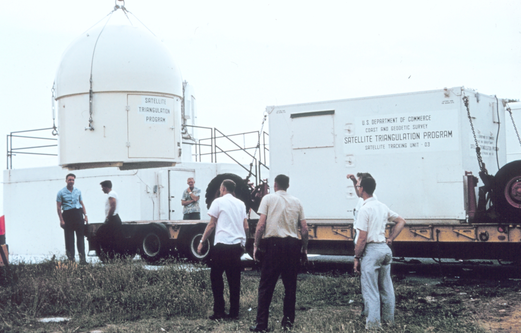 Setting up satellite triangulation observatory at the Aberdeen site