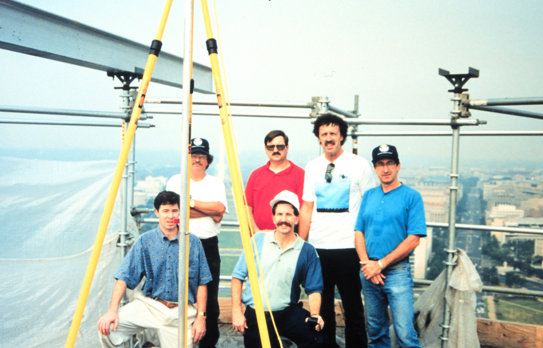 Global Positioning System (GPS) surveyors on top of CapitolBuilding