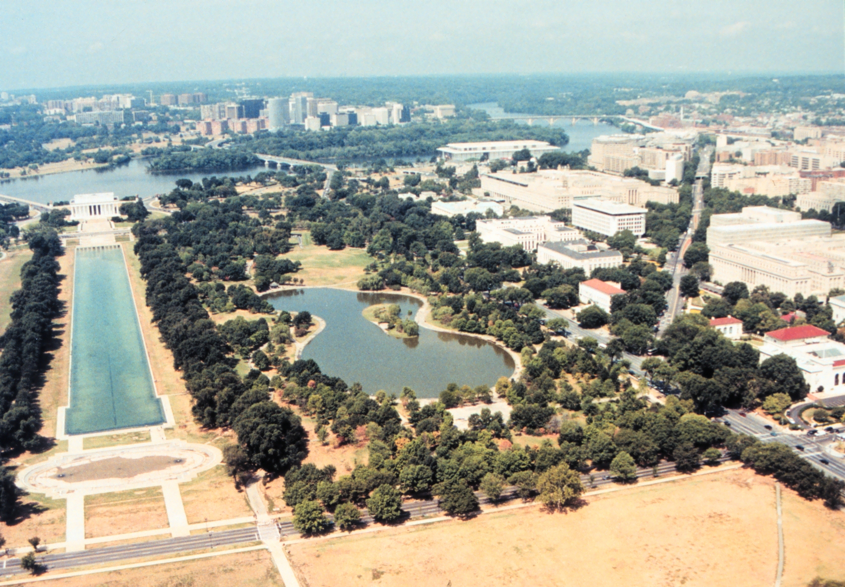 Looking WNW from atop the Washington Monument