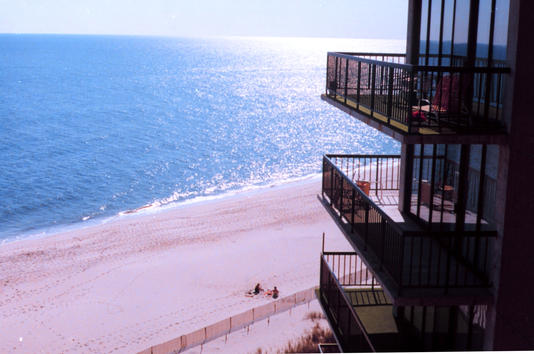 View of a Delaware Beach from an oceanfront condominium