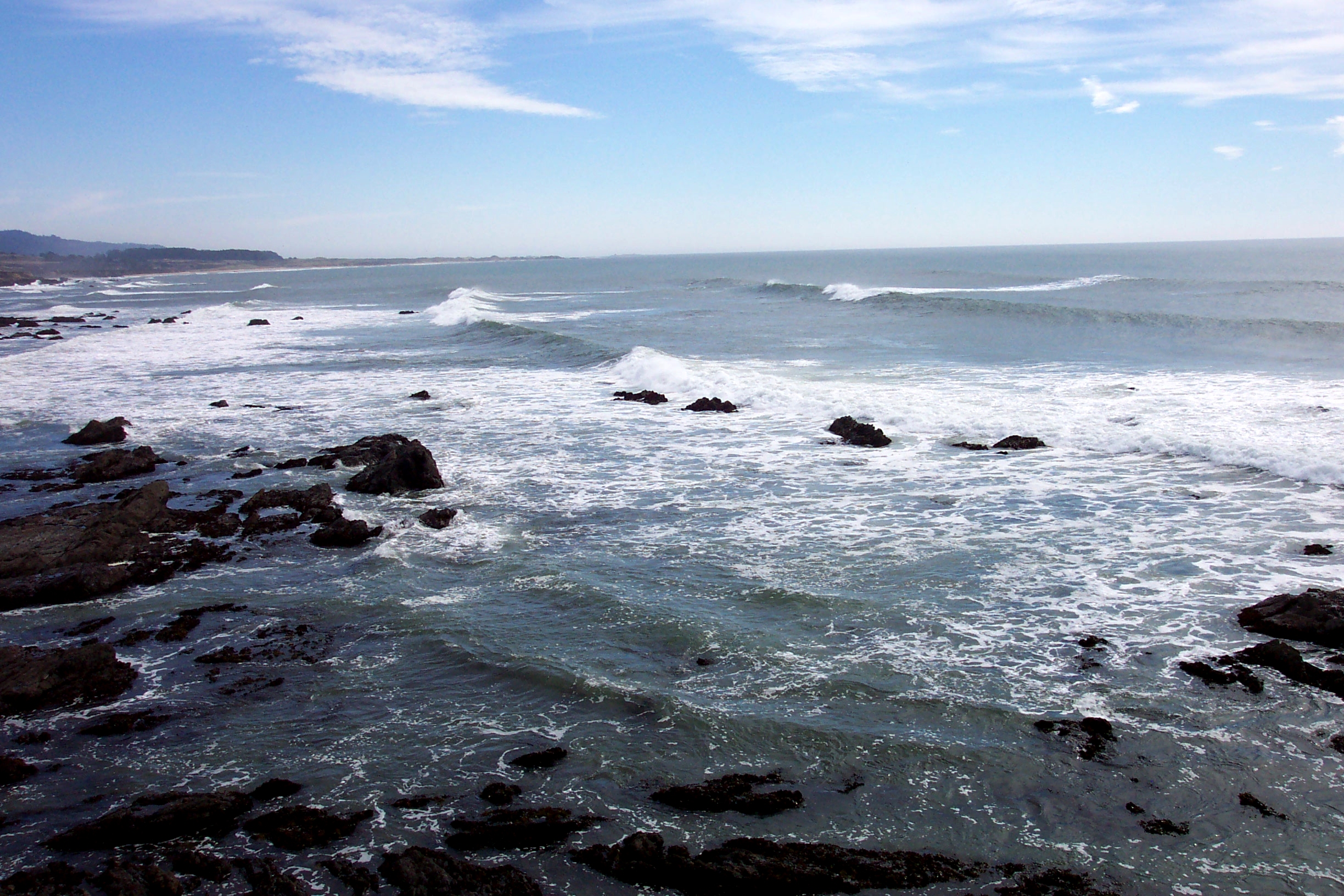 Looking south towards Point Ano Nuevo from Pigeon Point area along Highway 1