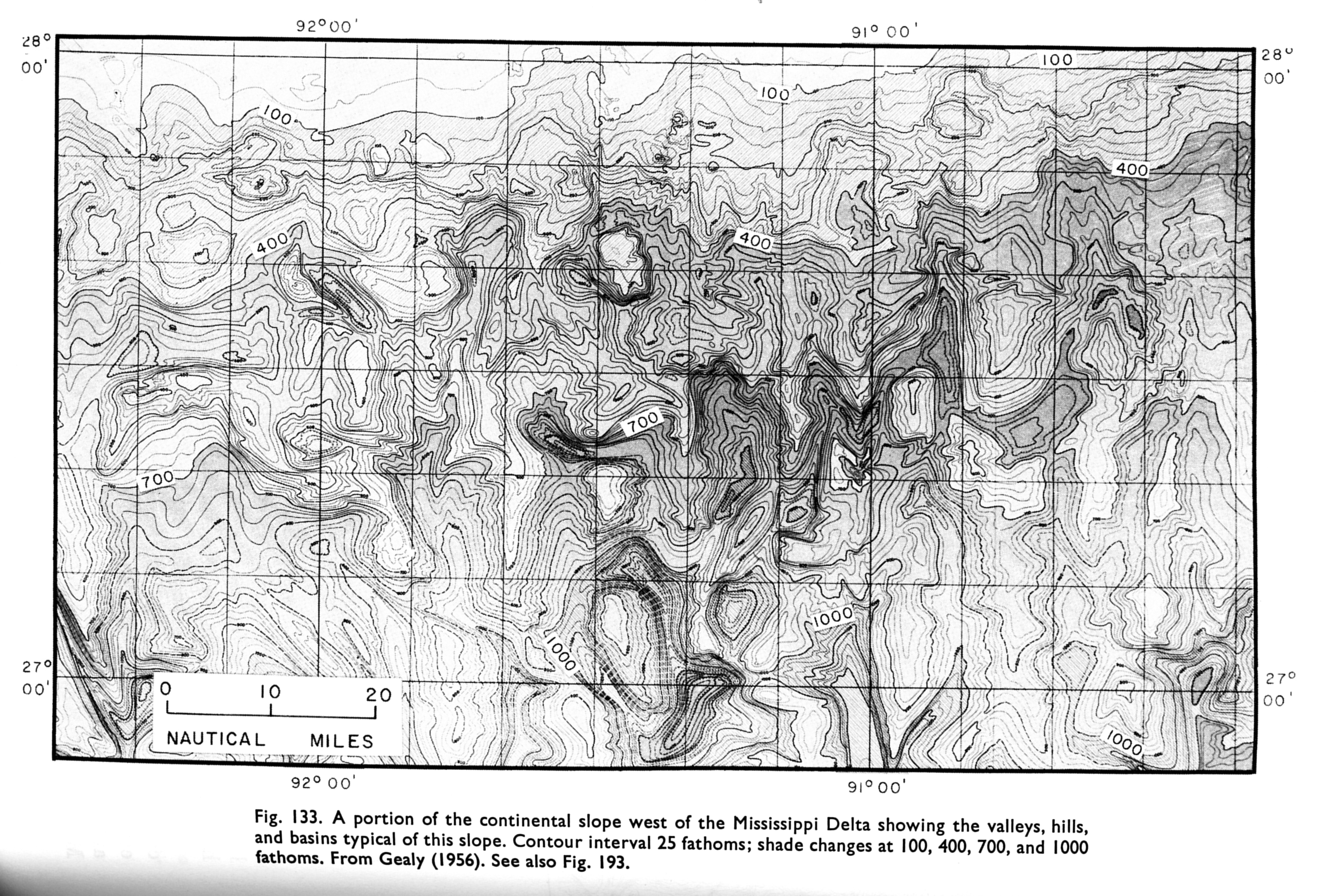 Map of Gulf of Mexico by Gealy 1956