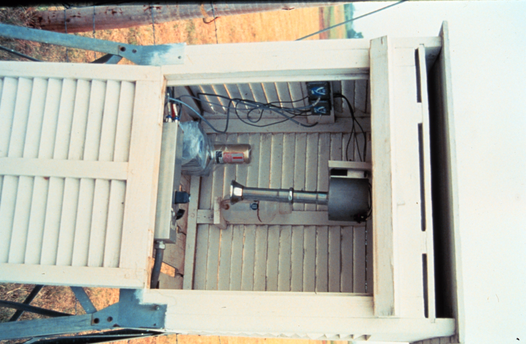 Standard instrument shelter (called a Stevenson Screen) used by NSSL