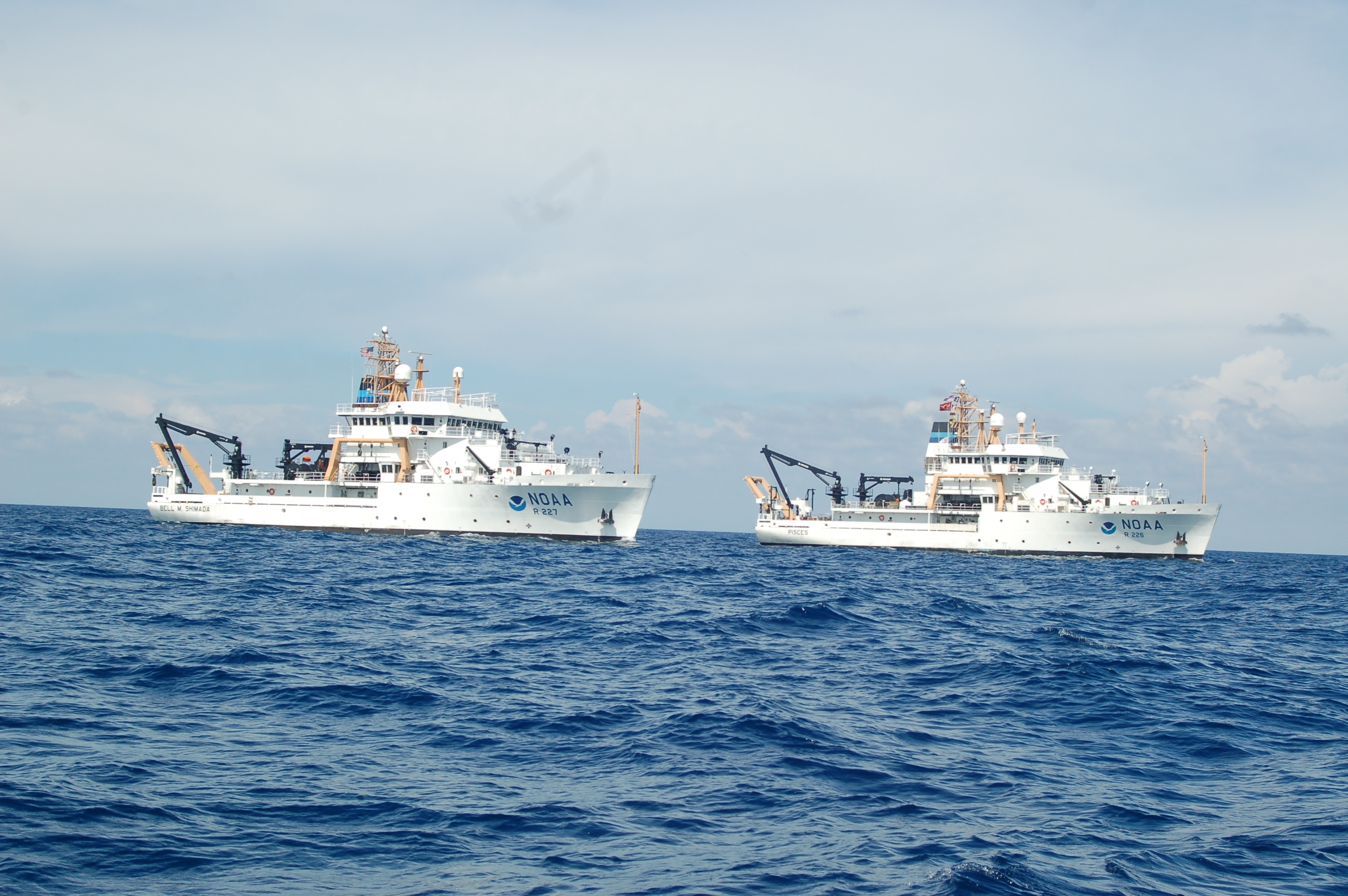 On the bridge of the NOAA Ship PISCES on location at the Deepwater Horizonsite