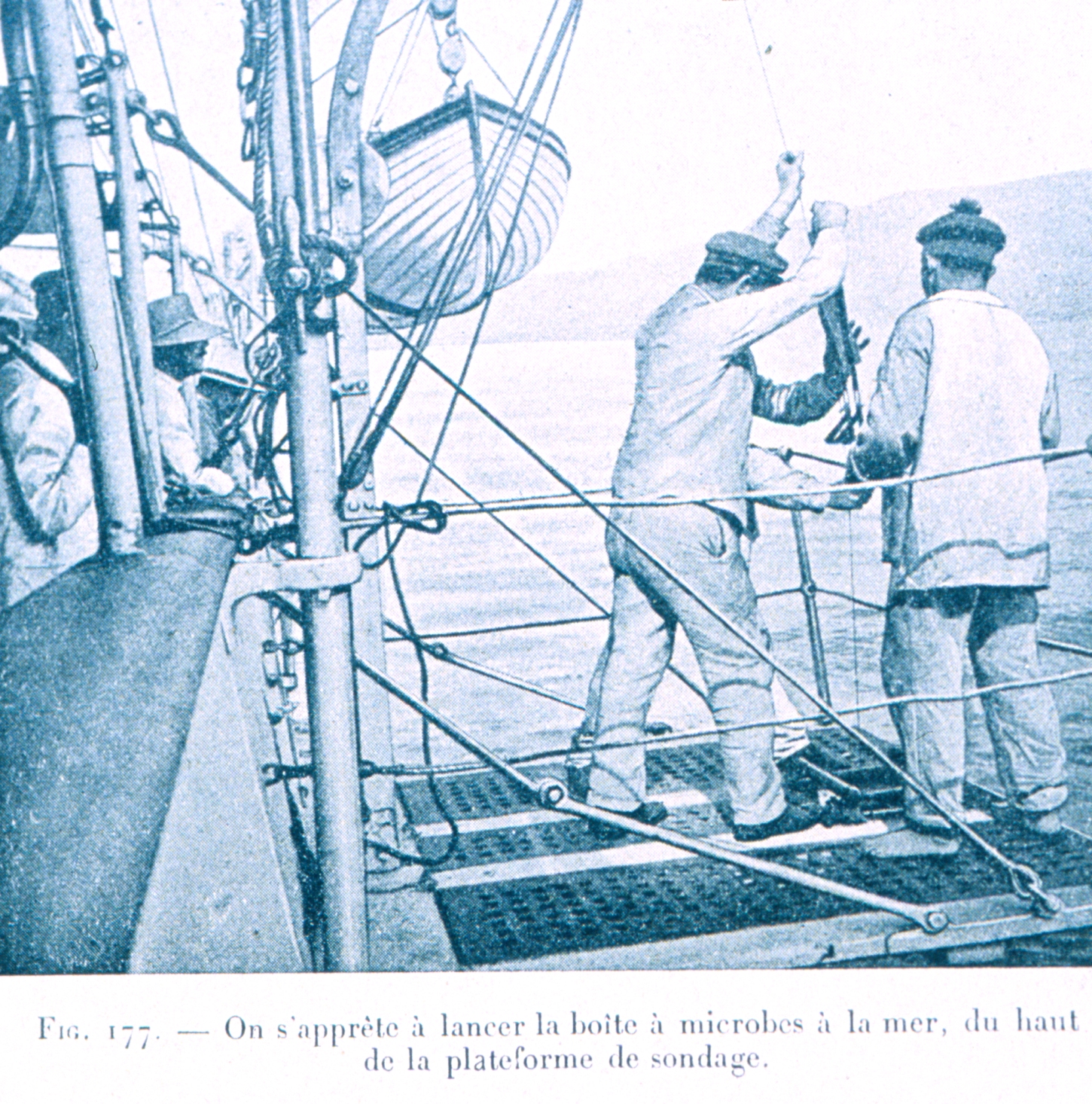 Preparing to launch a microbe sampler from the sounding platform