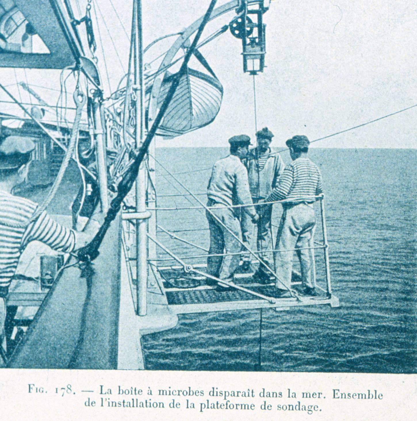 The microbe sampler has disappeared into the sea