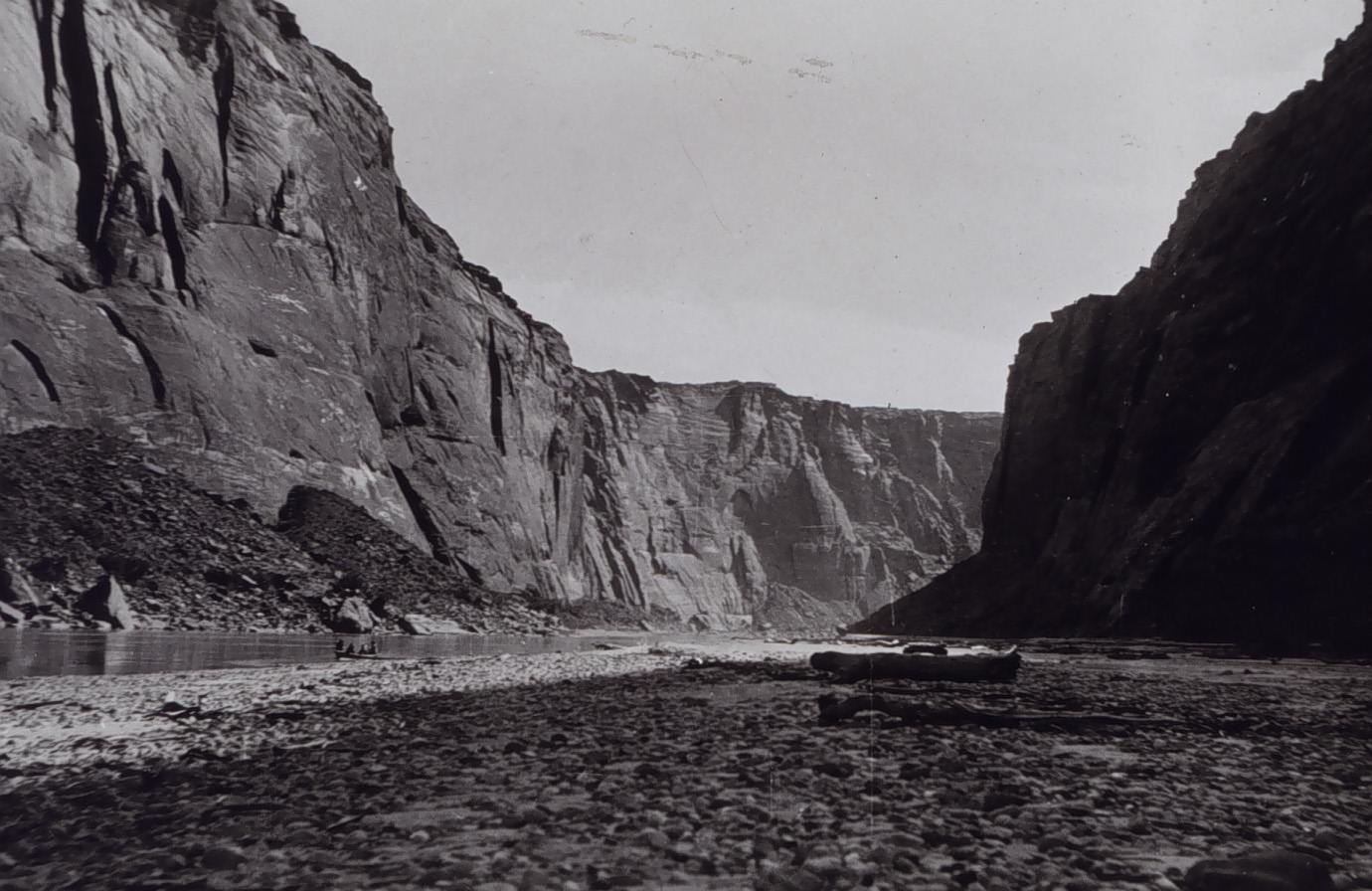 Level crew in boat in Glen Canyon, Colorado River
