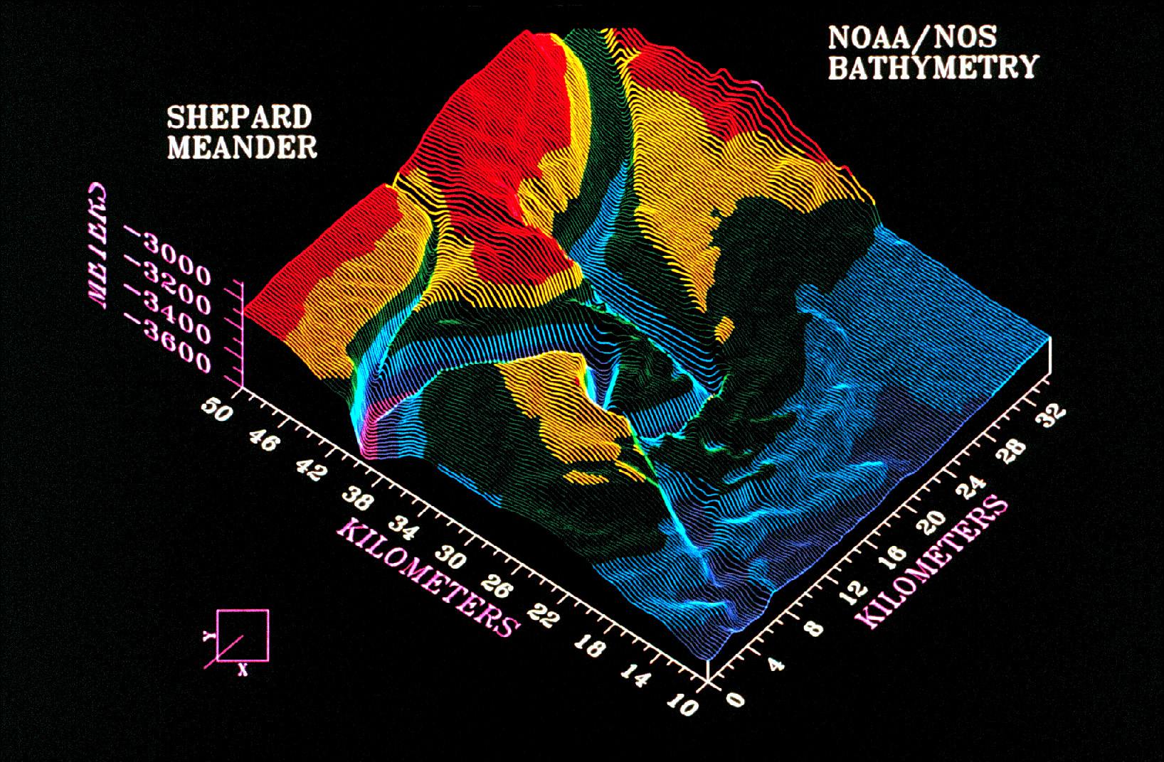 3-D image from NOAA Exclusive Economic Zone Mapping Project