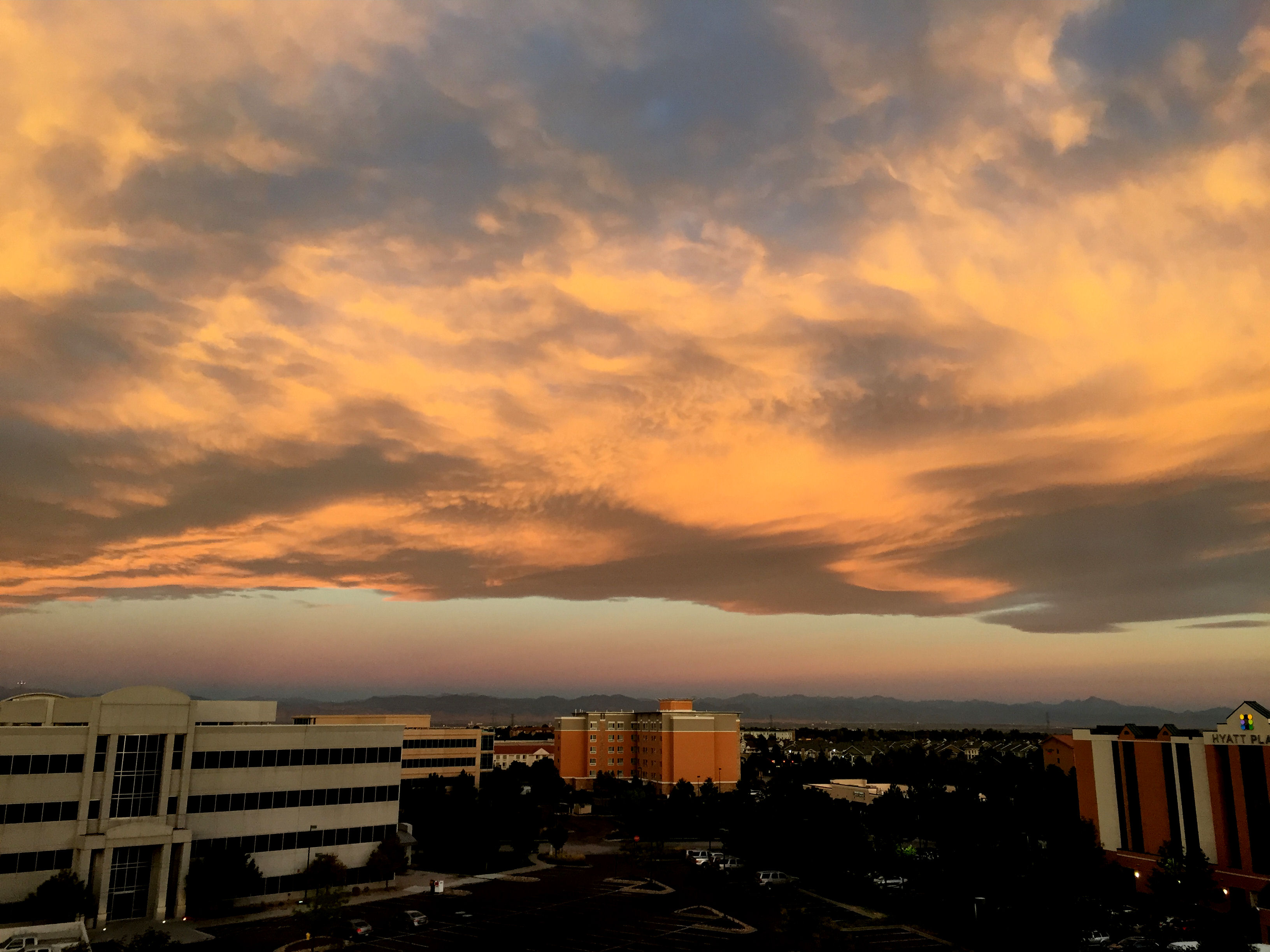 Sunrise over Denver with the Front Range in the distance