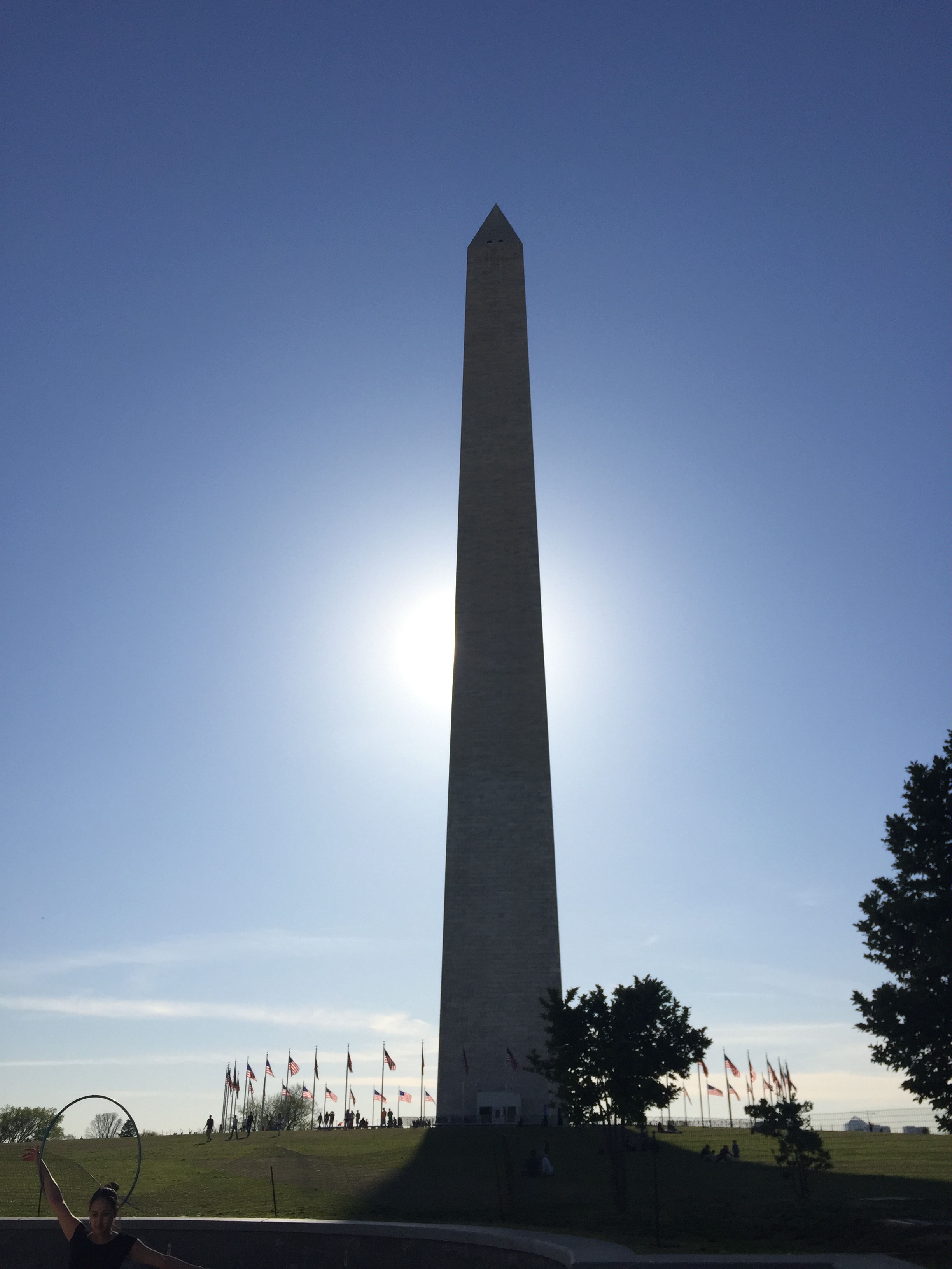 Washington Monument eclipsing the sun
