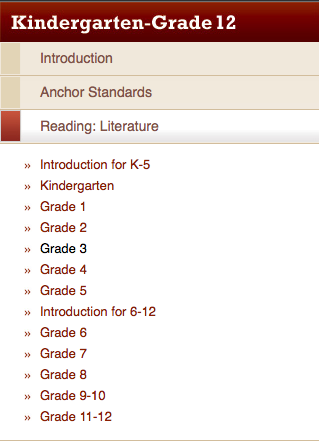Common Core Site Left Nav