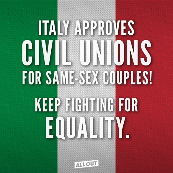 Italy approved civil unions