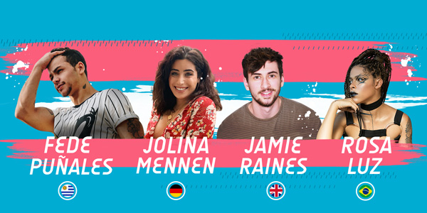 FEDE from Uruguay, JAMIE from England, JOLINA from Germany, ROSA from Brazil
