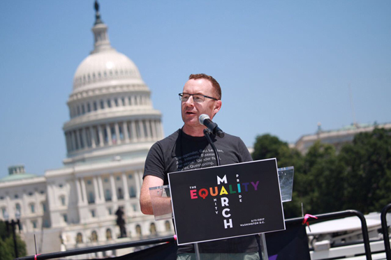 Matt addressing the crowd.