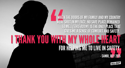 When the doors of my family and my country were shut in my face, no safe place remained to me… [This room] is the only place that gives me a sense of comfort and safety. I can do things here like write and study and even dance. Without this room, I wouldn't be able to live in peace and security while I wait to be resettled. I thank you with my whole heart for helping me to live in safety in this room.