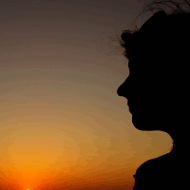 Photo of a silhouette of a woman's face