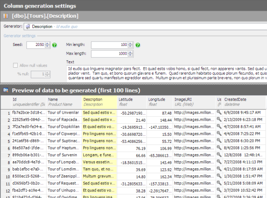 Generating Data - Previewing Generated Data