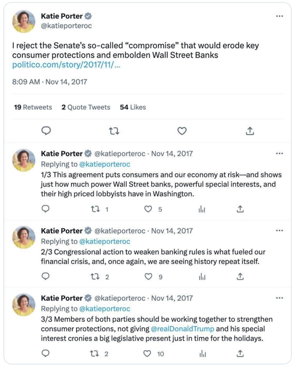 Turn on images to see Katie Porter predicting the Silicon Valley Bank collapse in 2017