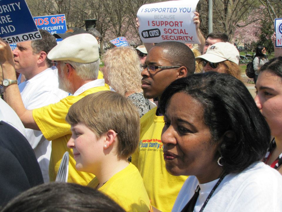 The crowd at the White House petition delivery.