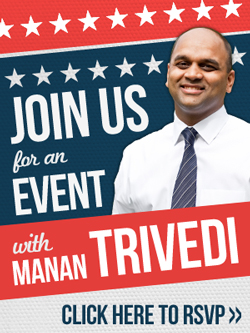 Join Manan Trivedi for a reception on Friday, October 26th!