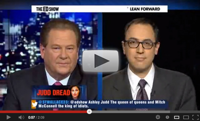 MSNBC'S Ed Show covers "Rodney" ad.