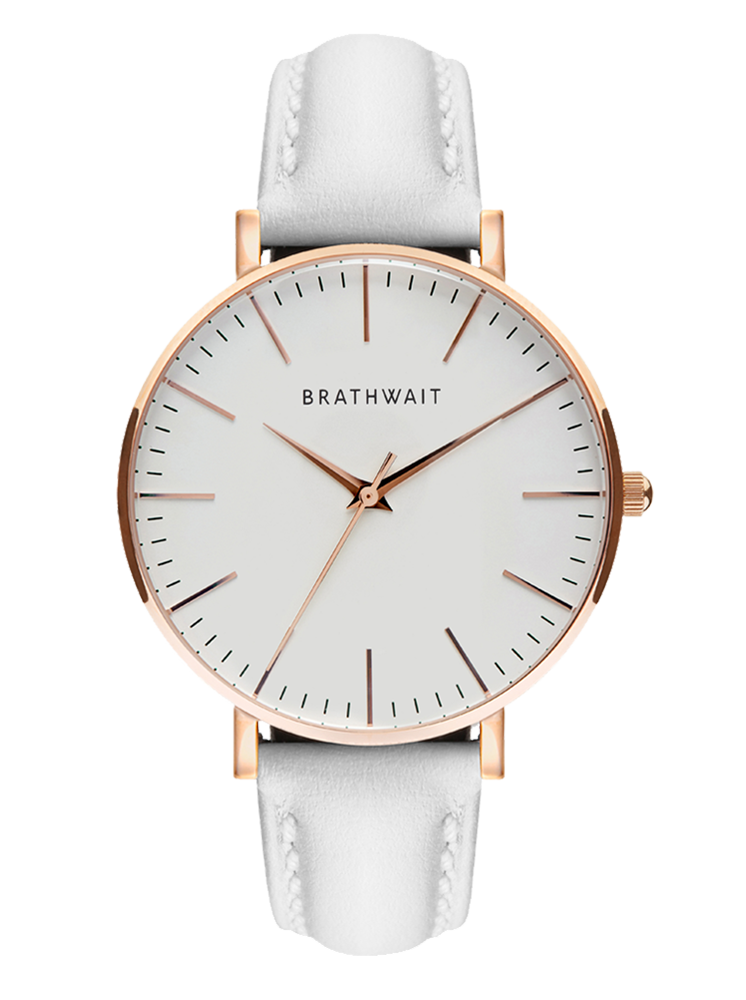 White top grain Italian leather strap The classic slim wrist watch Brathwait