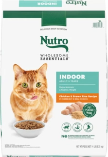 Nutro Wholesome Essentials Adult Indoor Formula with Chicken & Brown Rice Recipe Kibble for cats